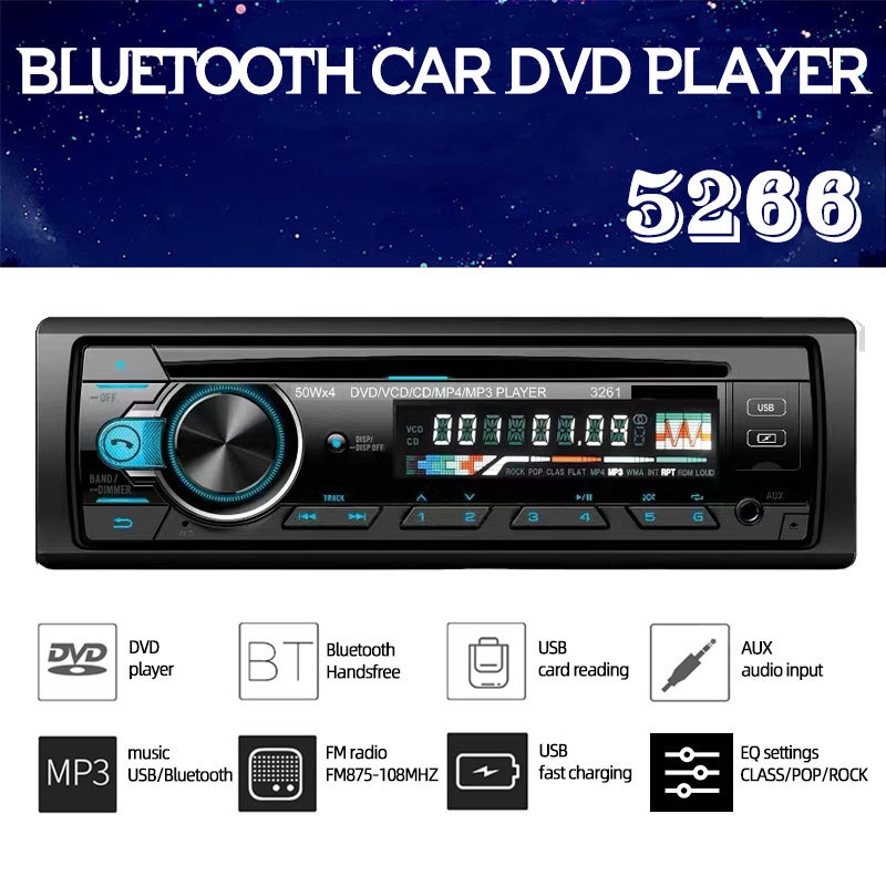 24V Truck Car Dvd Cd Player Car Mp3 Stereo Bluetooth Hands-Free Fm Audio Radio Universal