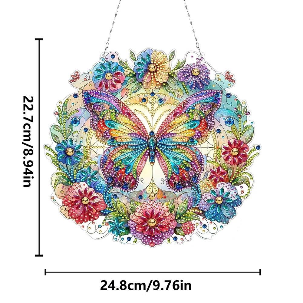 2D Diamond Painting Подвеска Цветы и Бабочки DIY творческая дверная подвеска