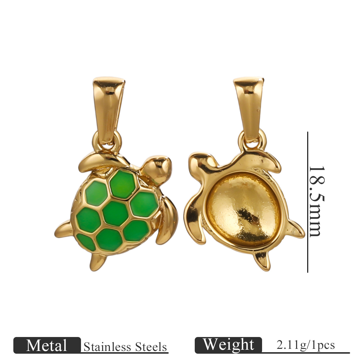 Acero inoxidable serie marina tortuga conchas creativas conchas de perlas diy accesorios colgantes