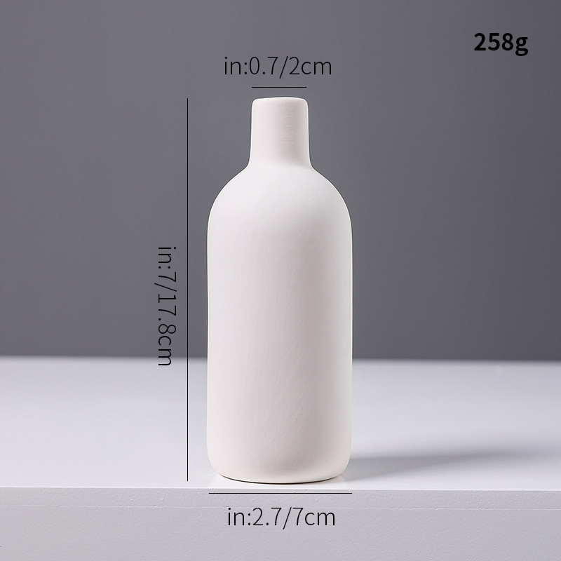 特別価格の白い素焼き陶器の小さな花瓶、ミニクリエイティブでシンプルなリビングルームの卓上ドライフラワー、フラワーアレンジメントの装飾品