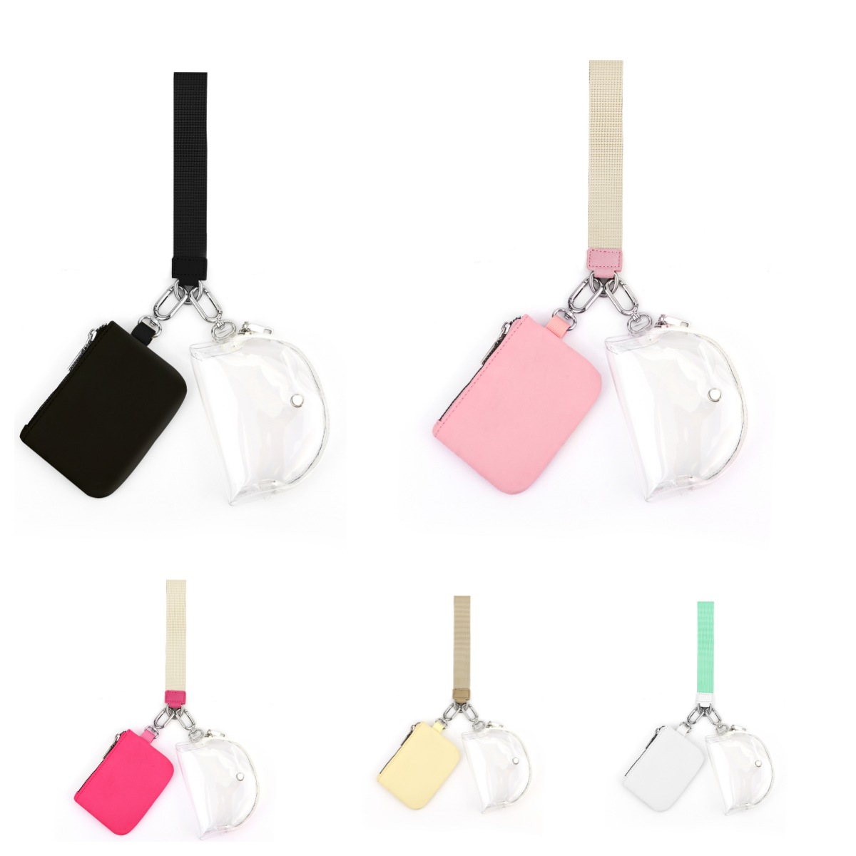 82g Weight Polyester Lining Material Zipper Closure Type Coin Purse Bags Type 1 Piece Quantity Daily Occasion Nylon Material Solid Color Pattern All Seasons Season Unisex Gender Simple Style Style Semicircle Shape Pink + White Black Black Gray Nylon Solid Color Semicircle Clutches 3