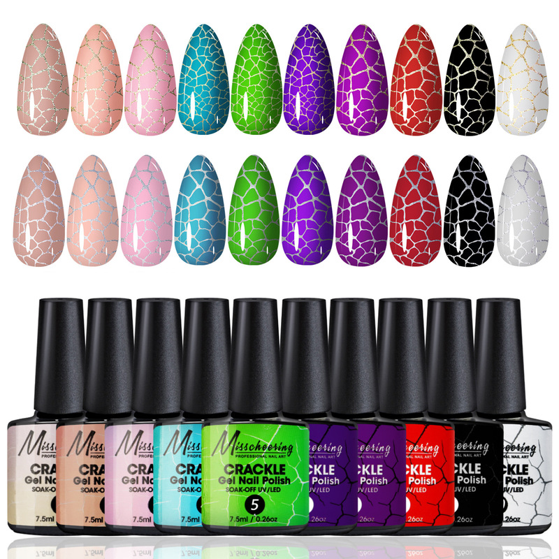 Manicure Popular Manicure Cracked Glue Cracked Marble Pattern Bursting into Uv Nail Polish Glue Set Nail Salon Wholesale