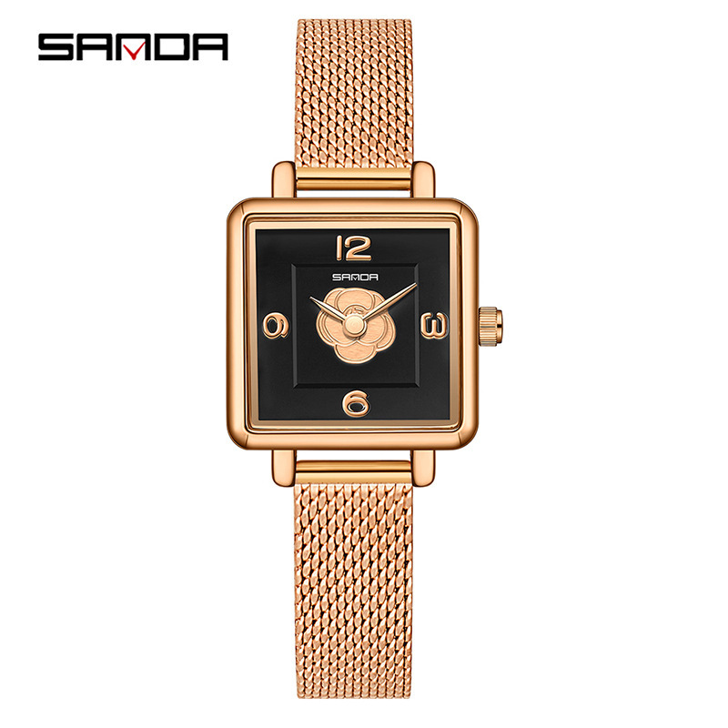 메쉬 벨트 로즈 골드 블랙