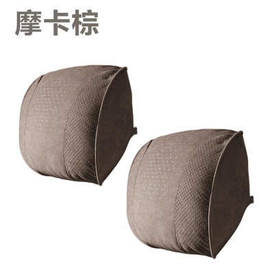 Headrest: Deerskin Velvet S-Class Soft and - a-pair-of-suede-mocha-brown-headrests
