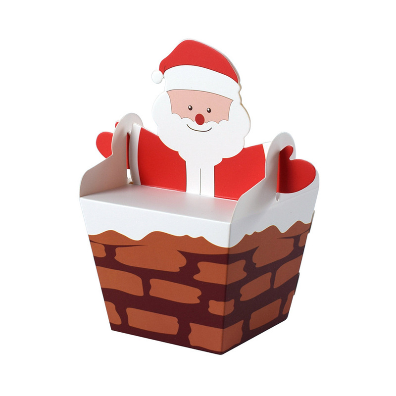 アニメかわいいサンタクロースが煙突を登る箱キャンディー箱現物クリスマスプレゼント箱10pcs/包|undefined