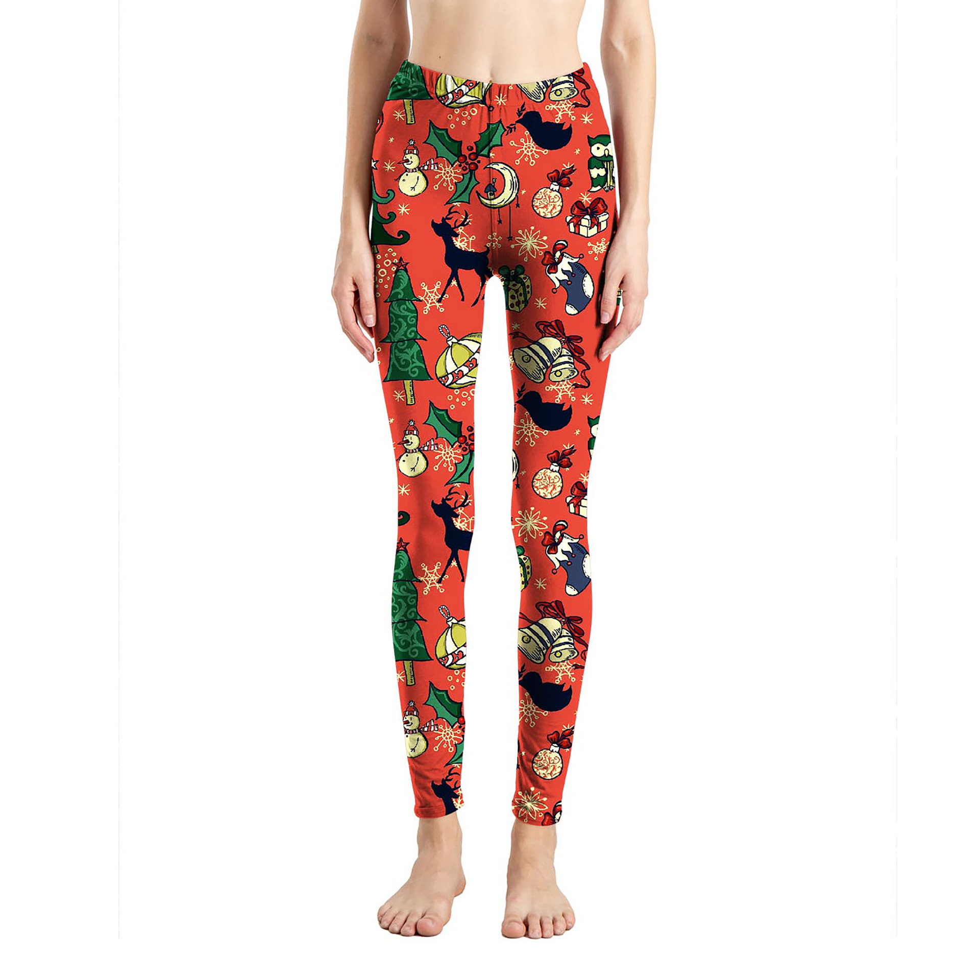 182g Weight Ankle-Length Pants Length Spandex, Polyester Fabric Type High Waist Waist Line Leggings Pants Type Stretchy Elasticity Daily Occasion Breathable Function Skinny Fit Type Christmas Festival Snowflake Pattern Winter, Autumn Season Women'S Gender Simple Style Style Women'S Daily Simple Style Snowflake Ankle-Length Leggings 52