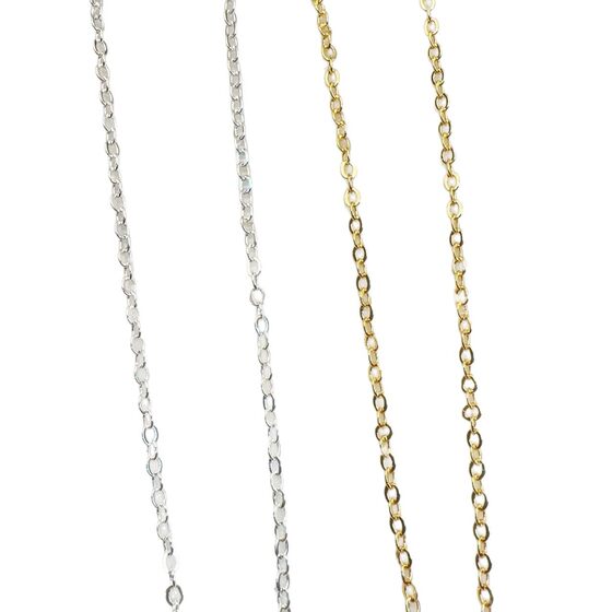 Pure copper color retaining chain flat O-chain diy push zipper bracelet necklace hairpin earrings thin tassel chain accessories