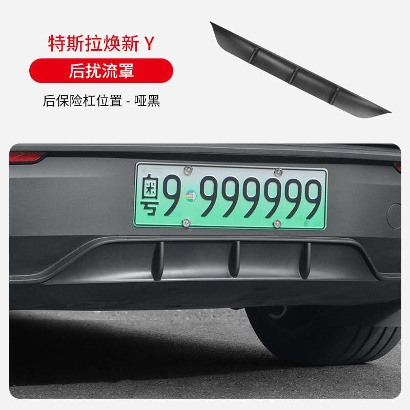 Decoration for Tesla – Tesla Spoiler - 2025-model-y-rear-lip-matte-black-abs