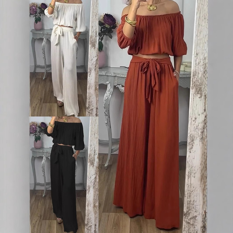2025 Spring and Summer Amazon Independent Station European and American New Ruffled Solid Color Women's Suit Brown White Black 2025 Spring and Summer Amazon Independent Station European and American New Ruffled Solid Color Women's Suit Brown White Black