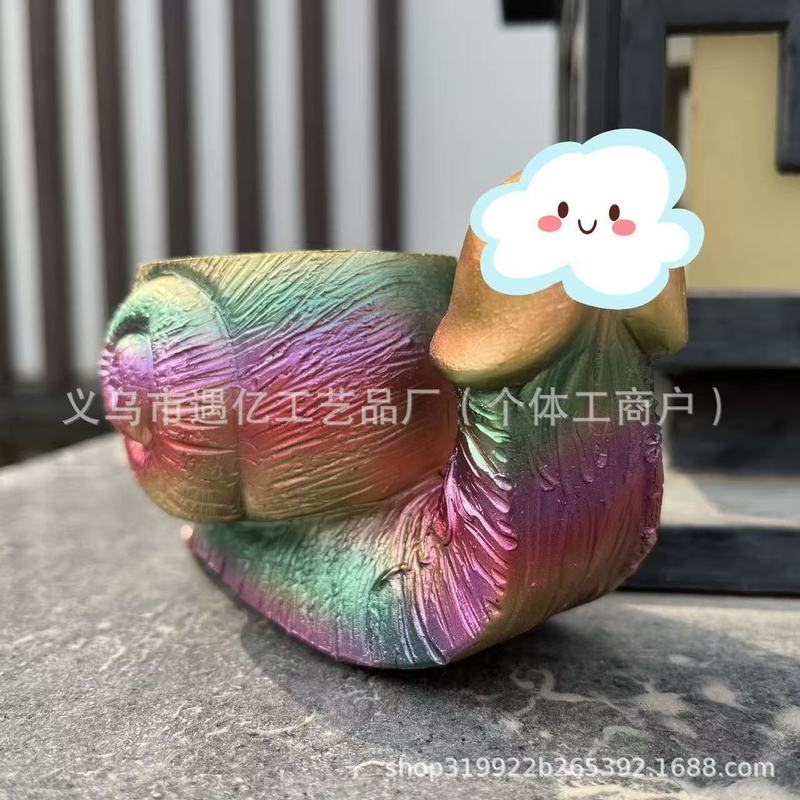 クロスボーダー面白い樹脂小さな鉢植えカメカタツムリ中庭小さな植木鉢バルコニー装飾工芸品 A13|undefined