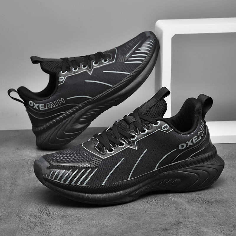Cross-Border New 2025 New Model Fly-Knit Mesh Breathable CushiNewing MarathNew New Shoes, Men's Sports Shoes_vogvips.com