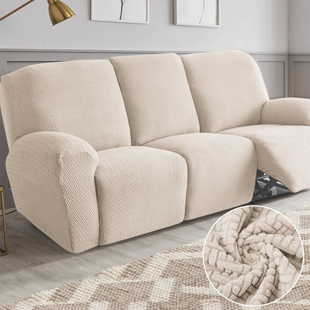 Transfronterizo T elástico Jacquard Chivas sofá cubierta de gato agarración de primera clase sofá de masaje sillón cubierta