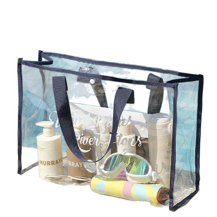 Bolsa de mano de pvc bolsa láser bolsa de gelatina con logotipo personalizado bolsa de embalaje de gran capacidad de almacenamiento de compras transparente de sentido avanzado image 6