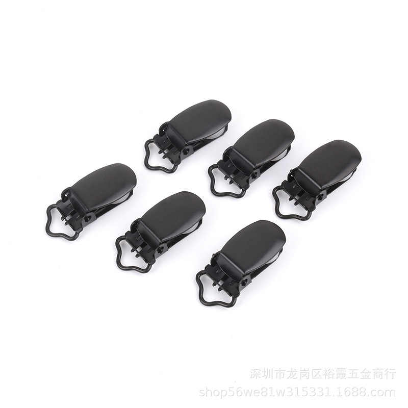 现货直销 14mm电泳黑成人儿童 圆胶背带夹 肥佬夹 男女通用鸭嘴扣