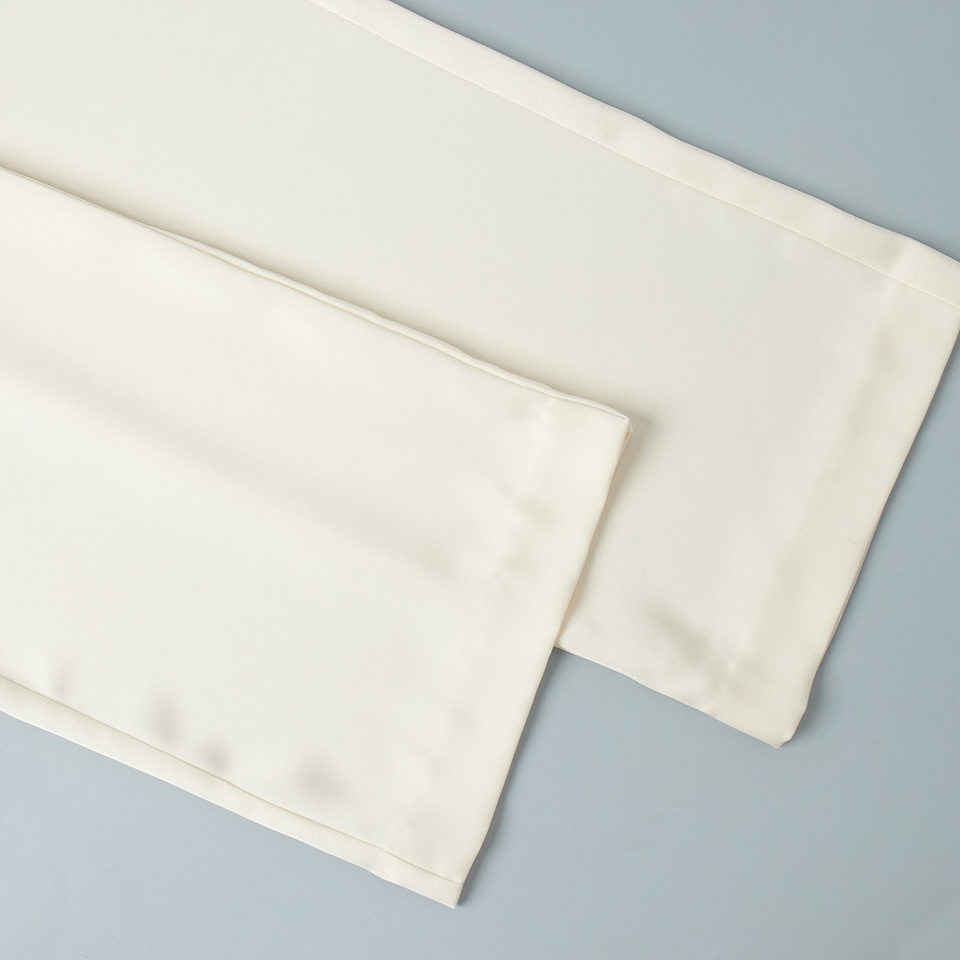 Quần ống rộng nữ cạp cao chất liệu satin trơn, form rộng thoải mái — Màu be, Xanh lá cây chi tiết 8