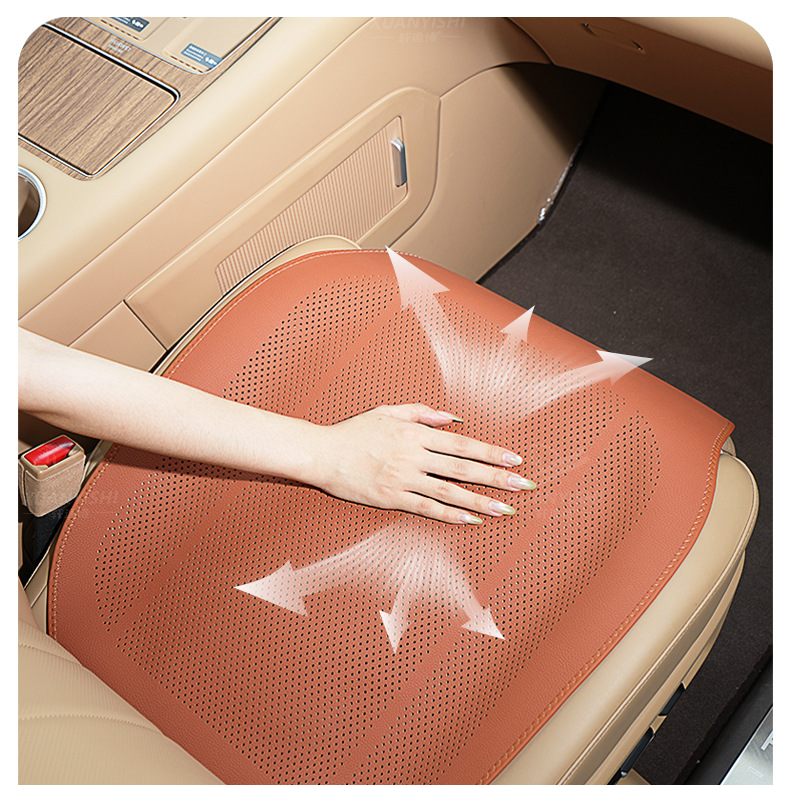Summer thin padded extended perforated lychee pattern seat cushion, universal for business use, ideal for single-piece breathable non-slip seat pad