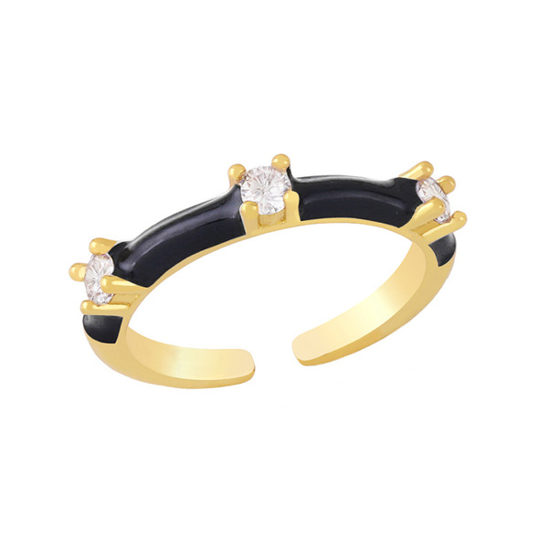 Retro geometric fashionable ring with zircon