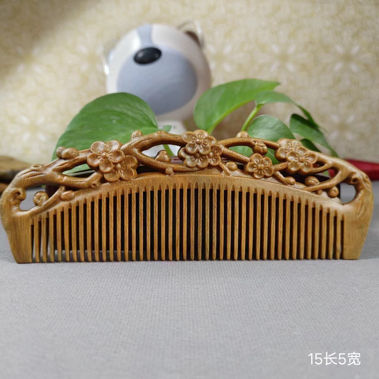 緑檀木両面彫刻磨き木櫛マッサージ保健携帯櫛プレゼントスポットメーカー卸売り