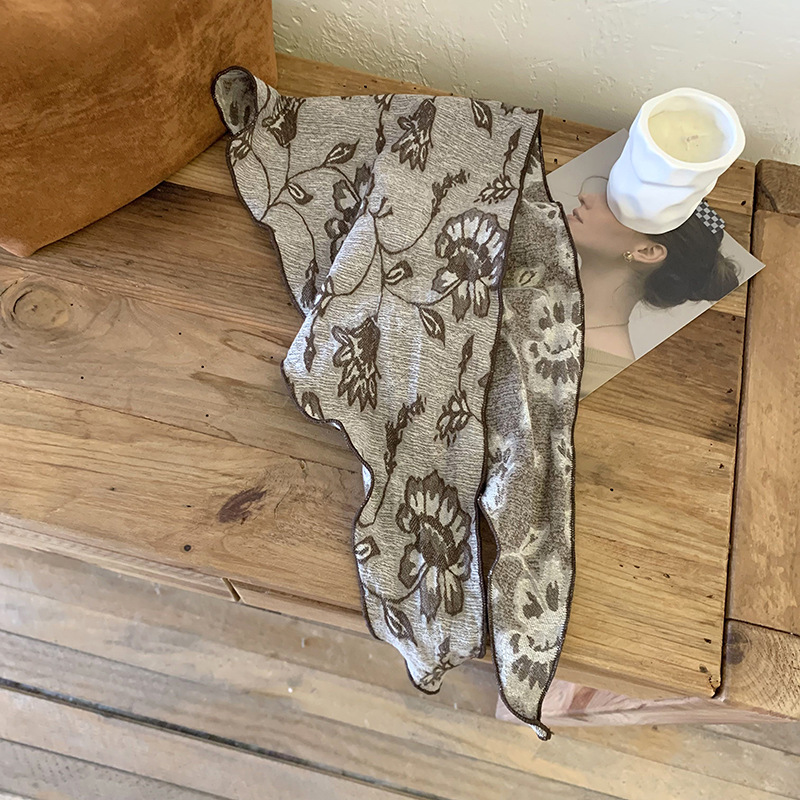 Pañuelo de seda, tira larga, estampado de alta calidad, bolso atado, decoración de cinta, accesorios de regalo, pañuelo de seda, estilo antiguo, diadema al por mayor