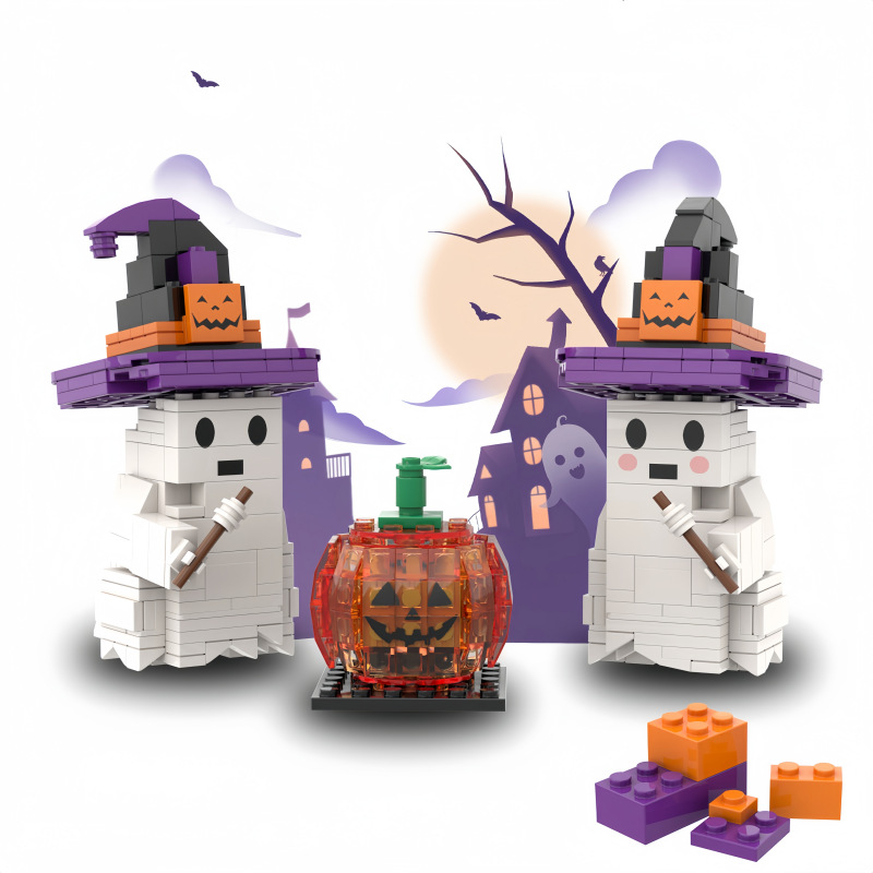 Halloween Gif Sound And Ligh, Small-piece Inerlocking Children's Building Block Oy, Compaible Wih Lego, Pary_voghion.com