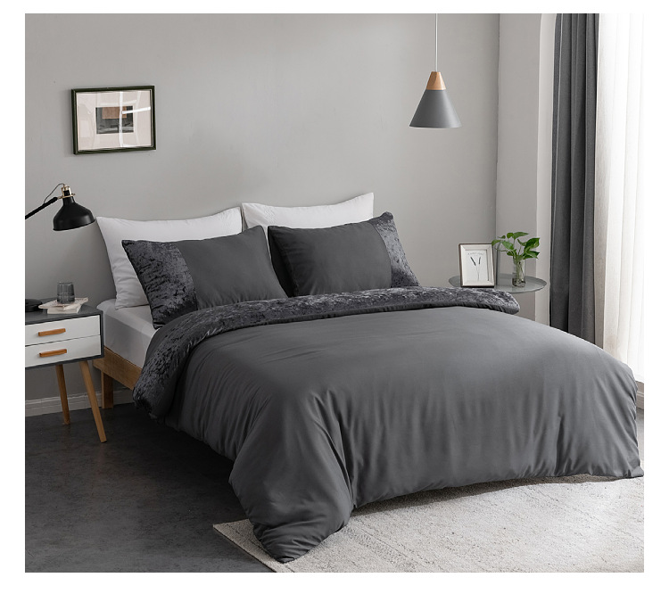 Boman Lakástextil ágynemű Három részes méretű bársony összefűzött paplanhuzat szett_voghion.com