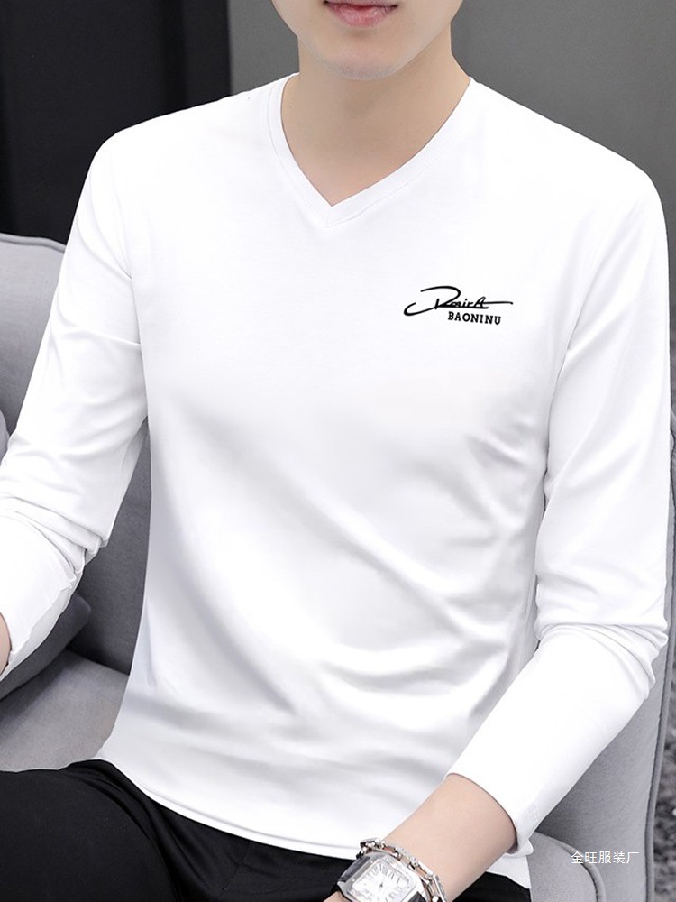 Spring and Autumn Long-Sleeved T-Shirt Men's 2025 New Trendyy Intimates Pure Cotton V-Neck Bottoming Shirt Slim Inner Layering Autumn Top