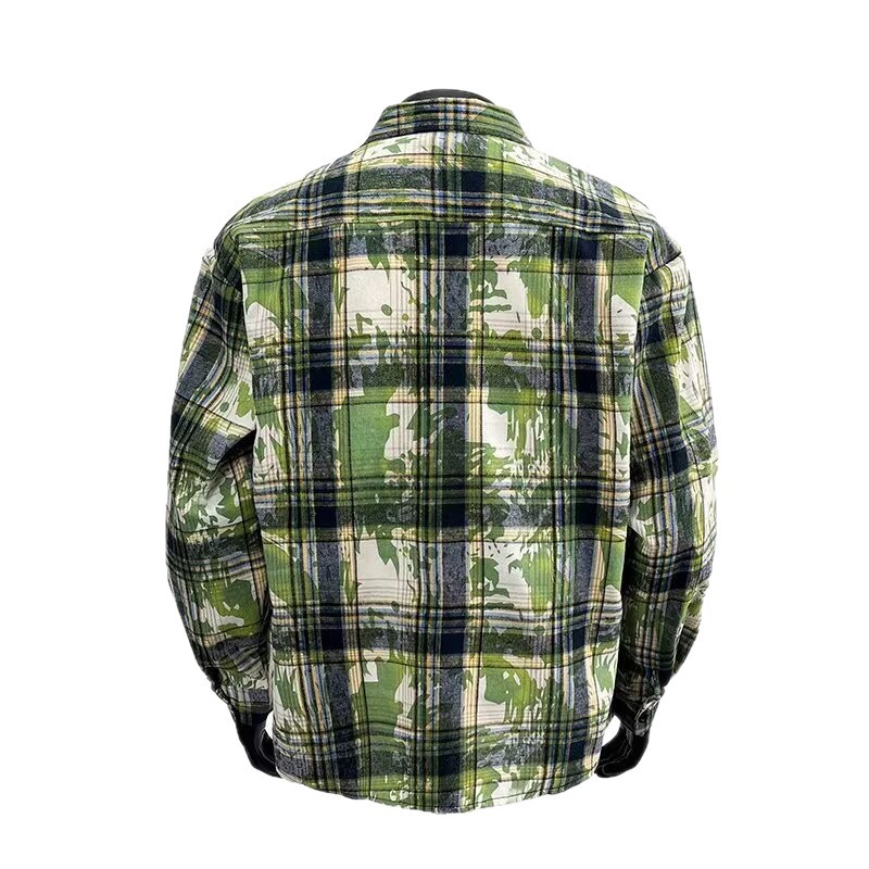Camicia uomo retro tie dye a quadri casual a maniche lunghe_voghion.com