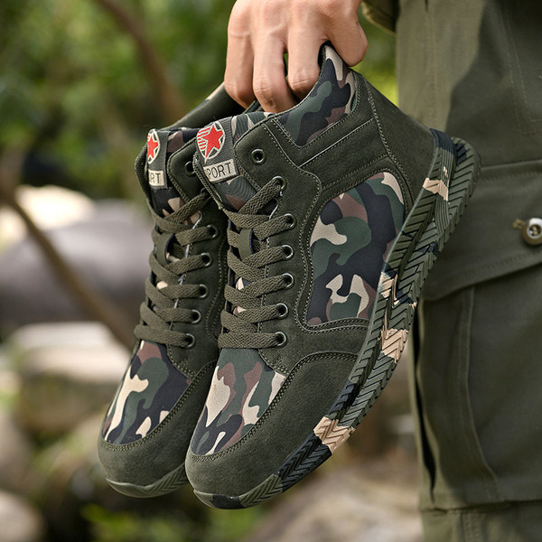 Cloth insulated camouflage demi-season sneakers for men and women…