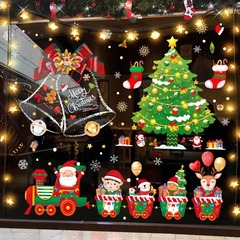 聖誕裝飾品靜電商場店鋪玻璃貼聖誕節聖誕老人雪人聖誕樹鈴鐺貼畫