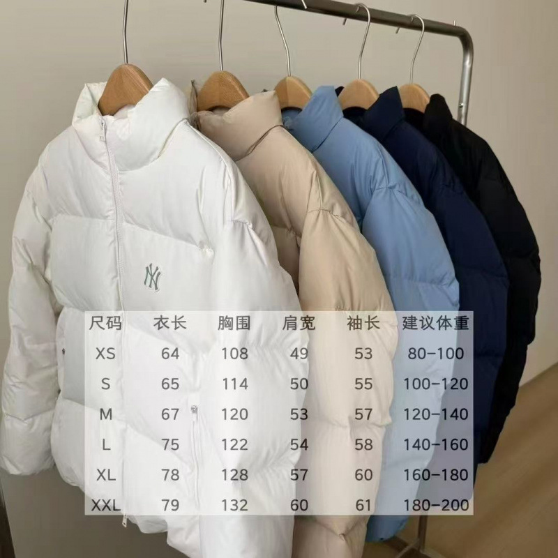 Mlb Yankees Ny Small Logo New down Jacket Yu Shuxin Same Style Outdoor Warm Couple Style Short Bread Jacket