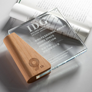 Crystal Trophy Medal Creative Solid Wood Annual Meeting Award Merchant Authorized Plate Engraving