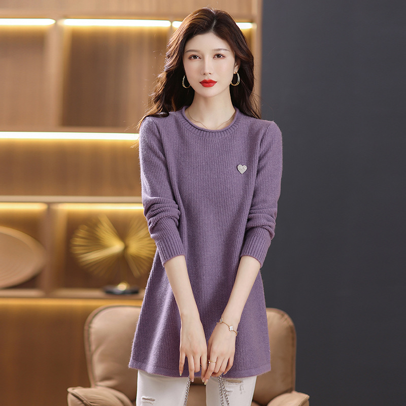 Demi-season solid color colored long knitted base body-friendly…