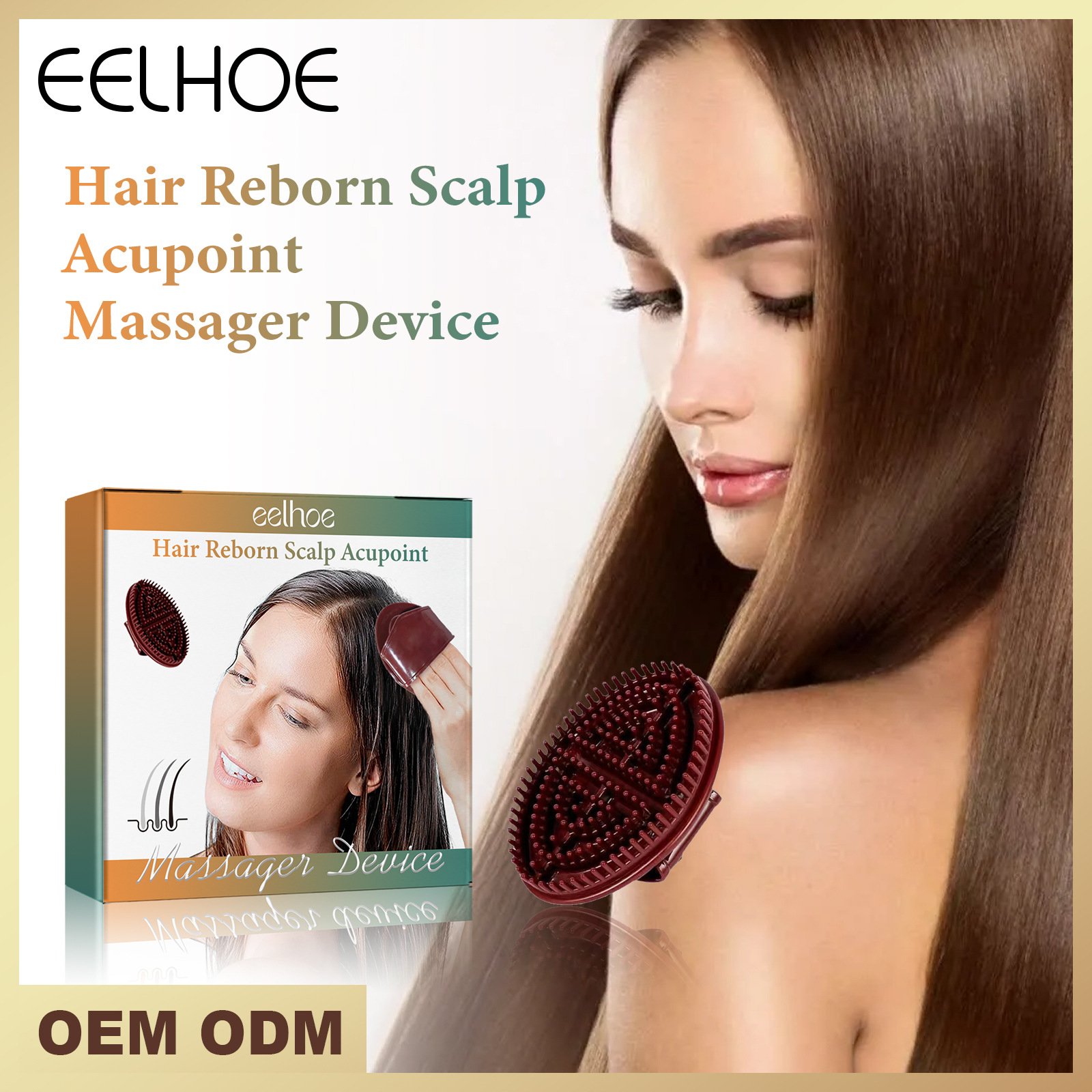 Massage du cuir chevelu hydrate les racines et prévient la perte des cheveux denses brosse de soin moelleuse_voghion.com