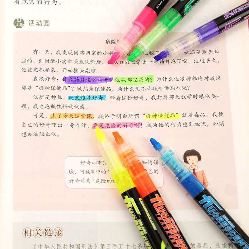 Инструмент для студентов Прямой жидкий маркер большой емкости 6 цветов с акцентом маркер для творчества канцелярских товаров