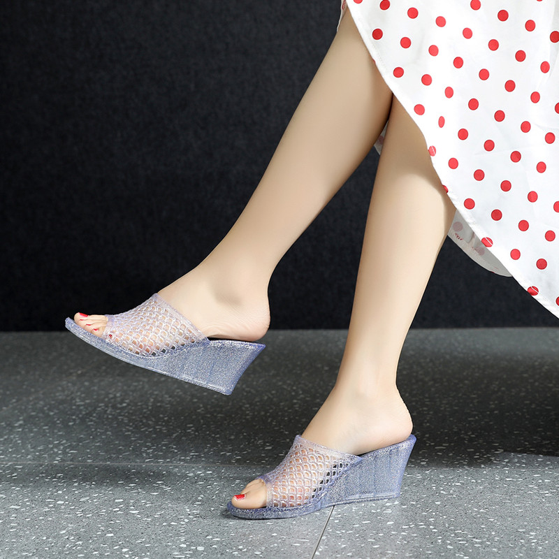 Summer fashionable elegant women's mule wedge heel