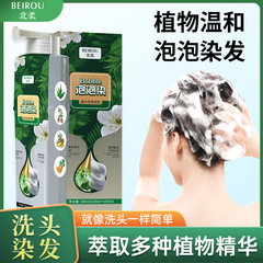 泡泡染发剂植物潮色遮盖白发在家自己染发膏男女通用不伤发批发