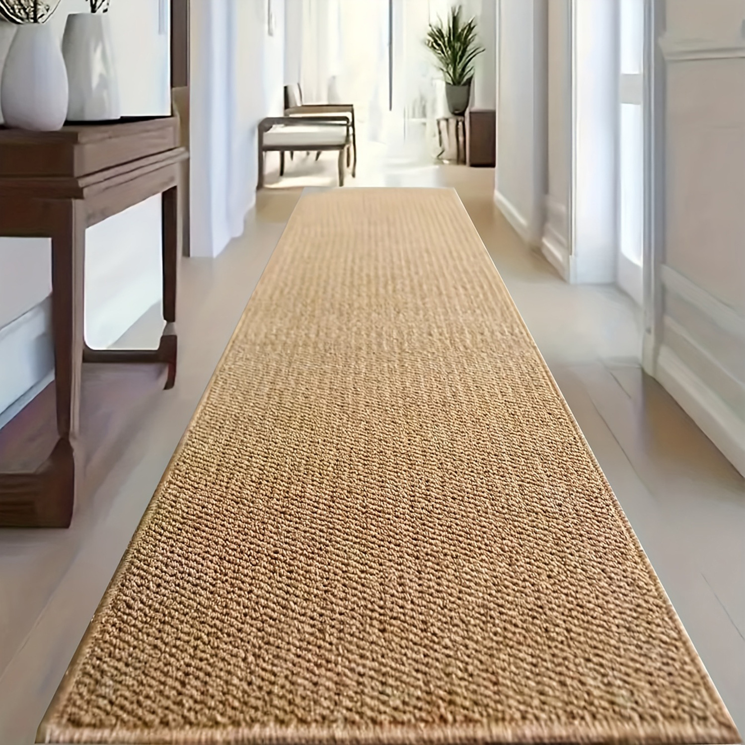Fácil de manejar alfombra de seda imitación pasillo doméstico alfombra de sala de estar anti-gato anti-atraque piña anillo alfombra de cocina