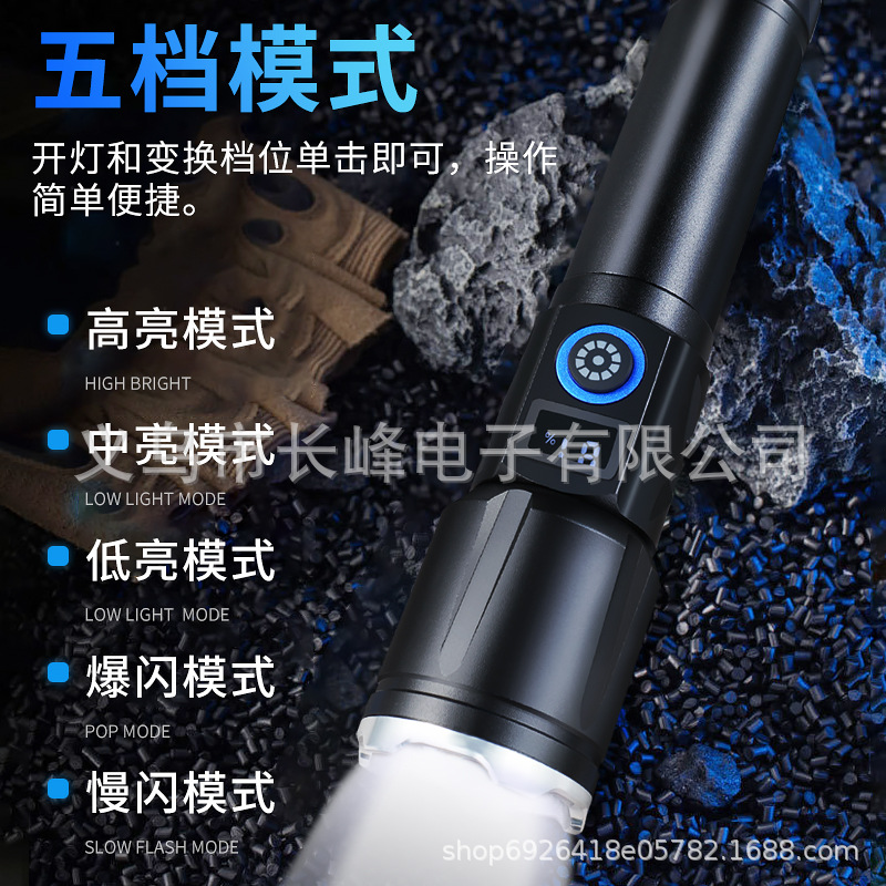 Linterna láser blanco al aire libre transfronterizo LED zoom remoto de luz fuerte con succión magnética lámpara de iluminación de pantalla de potencia digital