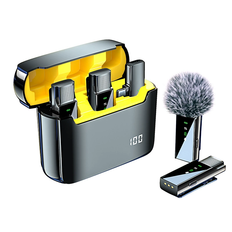 Беспроводной петличный микрофон Shisuo S16, приватная модель, с двумя микрофонами, цифровым дисплеем и чехлом для хранения, для мобильных телефонов, двойной микрофон для прямых трансляций, от производителя, для трансграничной торговли