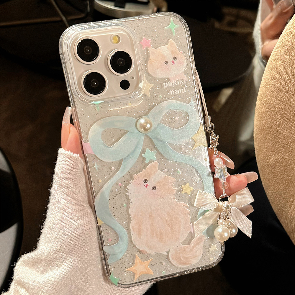 45g Weight iPhone Applicable Brands Phone Cases Classification tpu Material Cat, Bow Knot Pattern Cute Style Tpu Cat Bow Knot Cute Phone Cases Phone Accessories 2