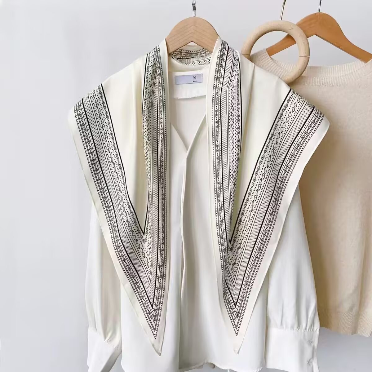 韩国原单】2025新款百搭发带搭配衬衫西装春夏薄款复古三角巾批发