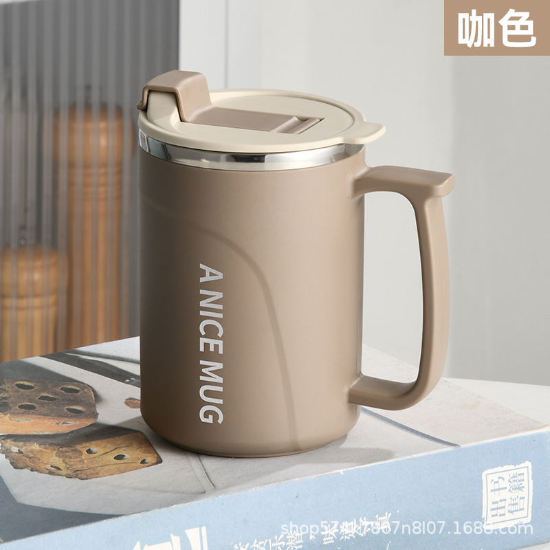 304不锈钢马克杯高颜值办公室便携水杯带盖带茶漏咖啡杯开业礼品|undefined