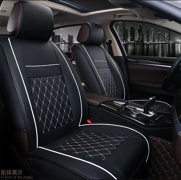 All-Season Car, Shiyong Seat cushion, seat cover - black-white-rhombus-front-single-seat