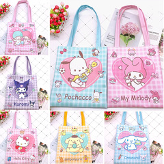 Adorable big-eared dog PC dog cartoon single-shoulder shopping tote bag Kuromi PU waterproof storage bag student tutoring bag