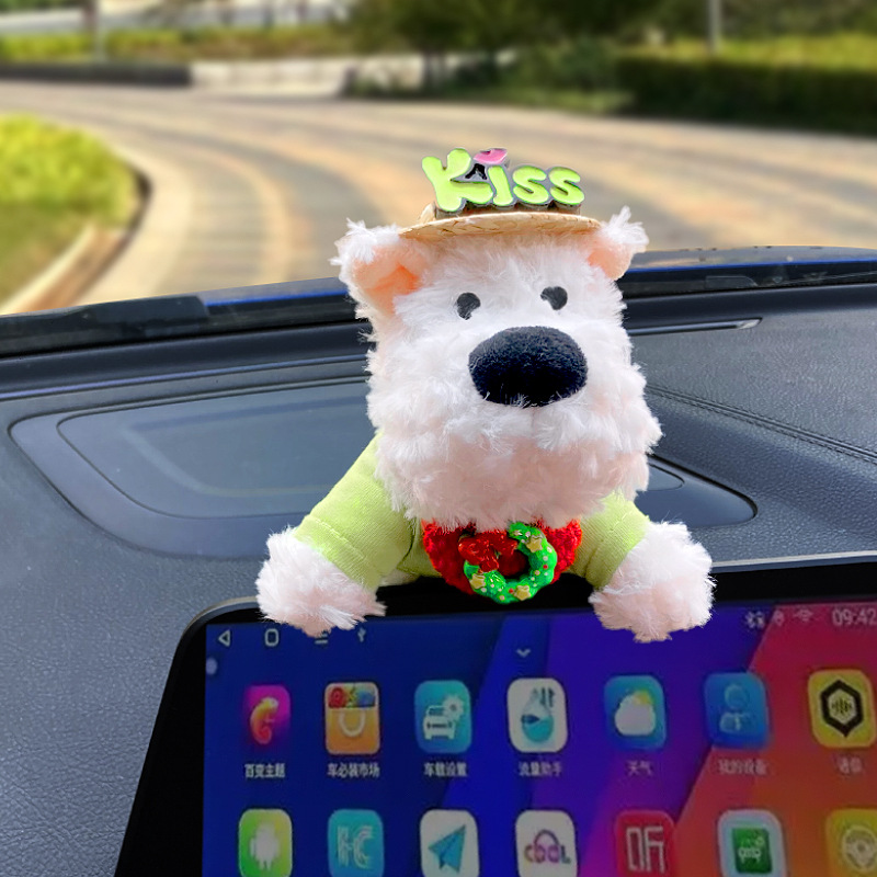 Adornos de la pantalla del coche lindo de Xiang Qian Chong 2024 West Highland Auto Display Regalo de muñeca de decoración de muñeca