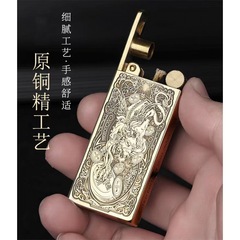 ZORROゾロZ729超薄リフト元純銅精彫創意砥石灯油ライター正規品