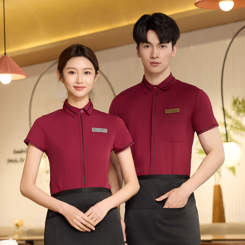 Bar KTV Waiter Work Clothes Short Sleeve Summer Hotel Restaurant Tooling Billiards Room Shirt Vest suit Men Bar KTV Waiter Work Clothes Short Sleeve Summer Hotel Restaurant Tooling Billiards Room Shirt Vest suit Men