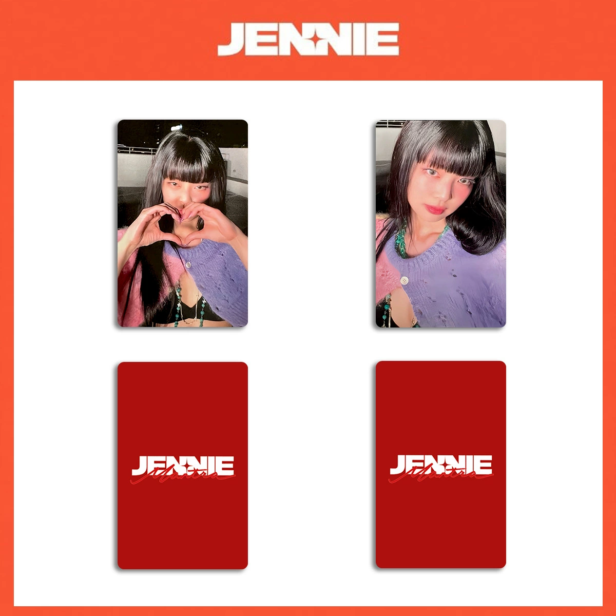Набор коллекционных фотокарточек (Jennie) 54×85 мм, двусторонняя глянцевая плёнка, 2 шт., OPP-пакет