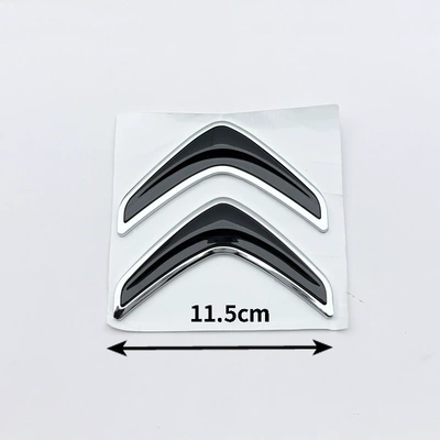 Citroen C4 C5 Sega Ds5: Car logo - double-label-115cm-silver-edge-with-black-inside