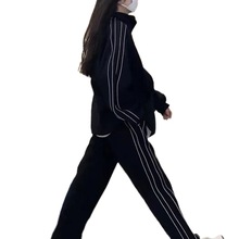 跑步服休闲运动套装女春秋季学生韩版宽松显瘦时尚大码卫衣两件套